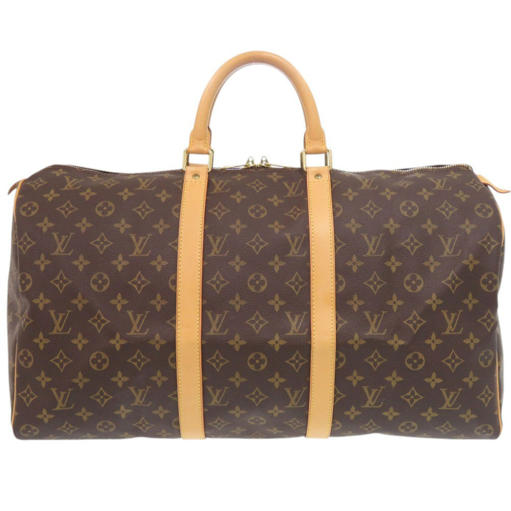 LOUIS VUITTON Authentic Brown Monogram Keepall 50 Boston Bag